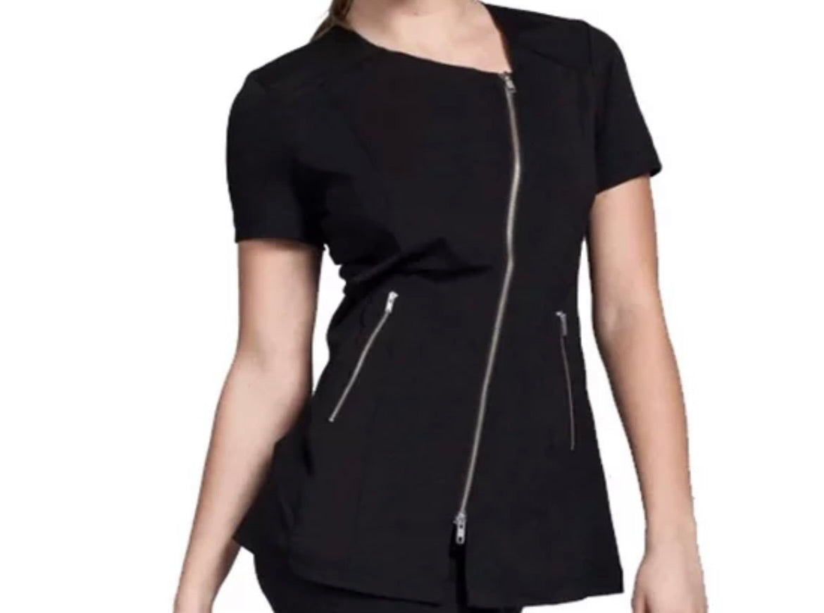 Prim “Asymmetrical Zip” Scrub Top