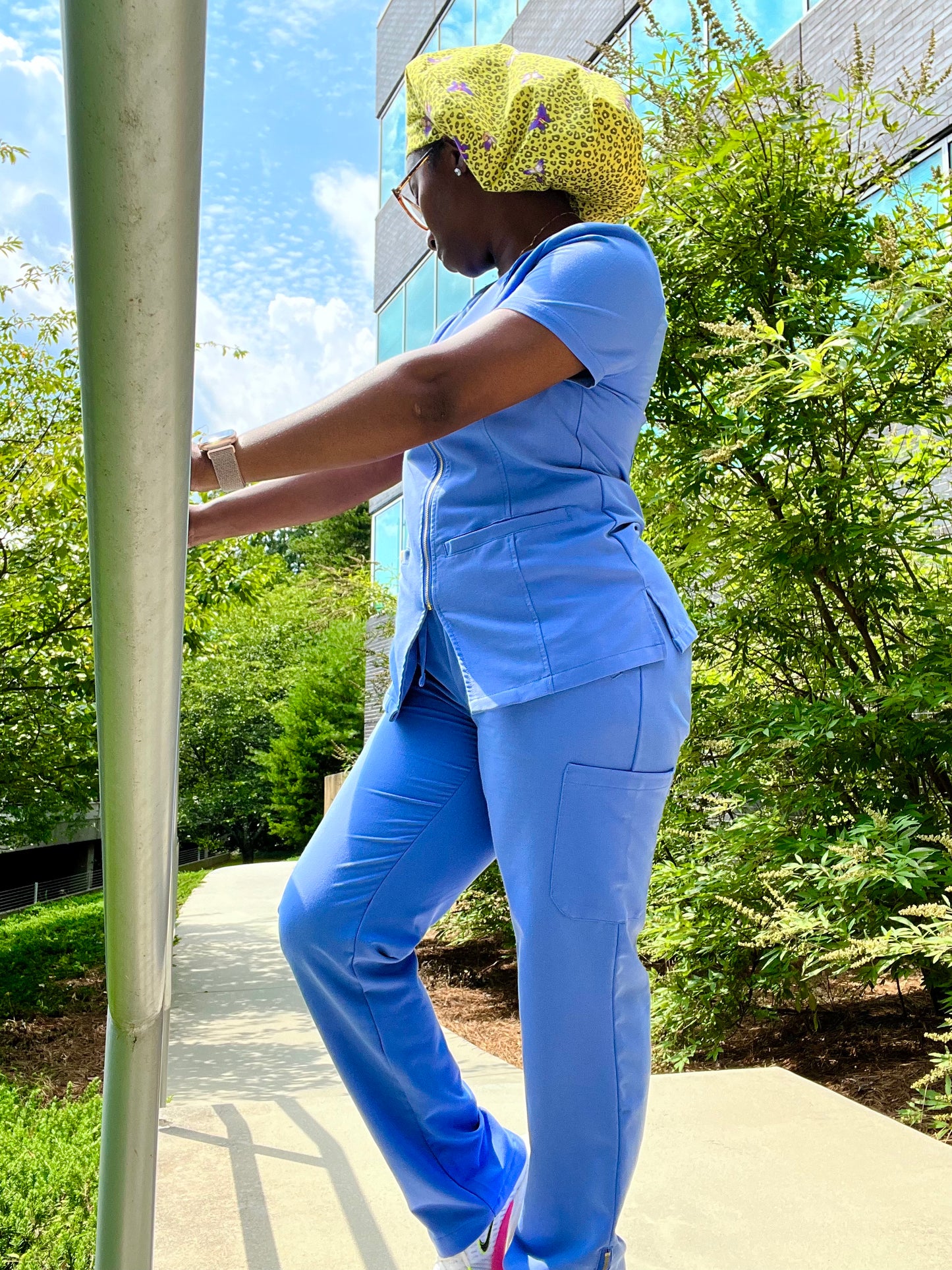 “Side Zipped Hem” Straight Leg Scrub Pants